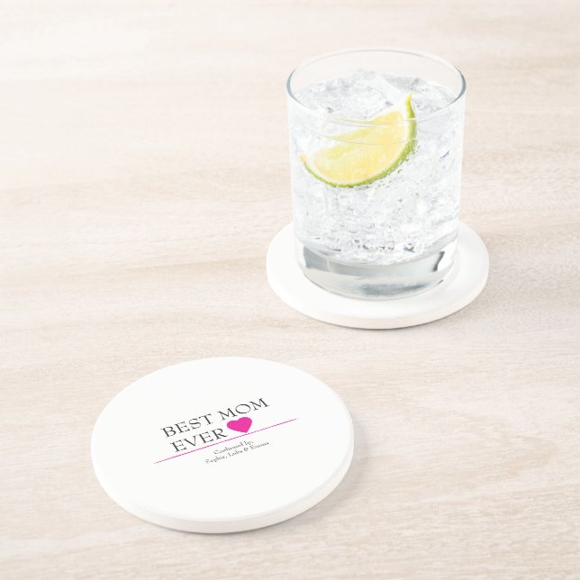 En Grès Meilleur Dessous de verre cardiaque de Maman toujo (Côté)