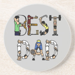 En Grès Meilleur Dessous de verre de texte de sport papa