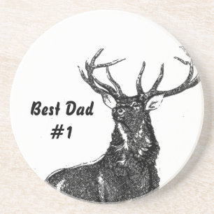 En Grès Meilleur papa #1 Dessous de verre Vintages Buck