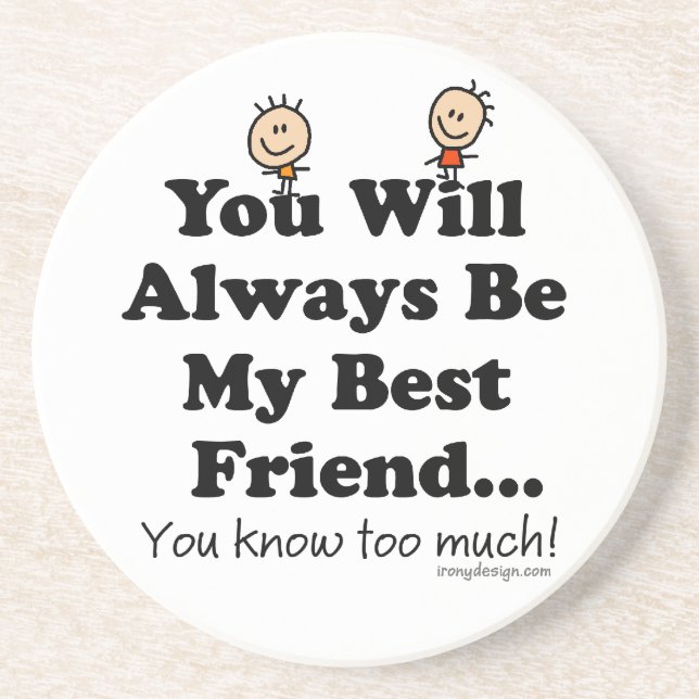 En Grès Mes dessous de verre de meilleur ami (Devant)