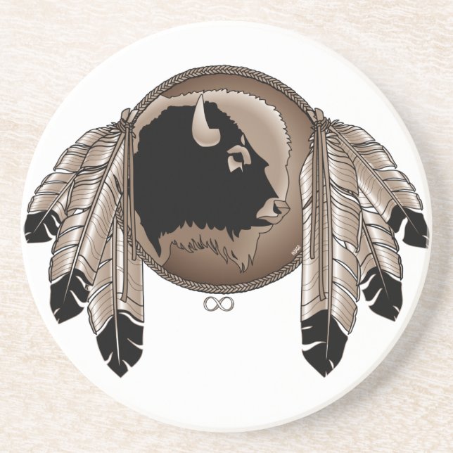 En Grès Metis Dessous de verre Premières nations Fierté Ca (Devant)