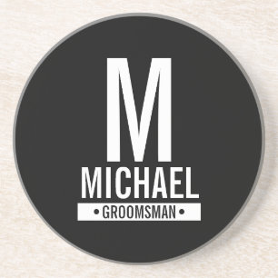 En Grès Monogramme et Dessous de verre de nom du Groomsman