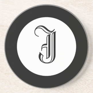 En Grès Monogramme noir et blanc Dessous de verre personna
