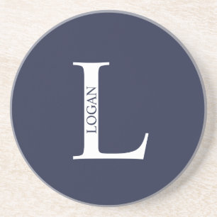 En Grès Monogramme personnalisé et nom Dessous de verre de
