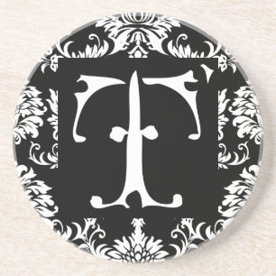 En Grès Monogramme Vintage T Mariage Dessous de verre d'an