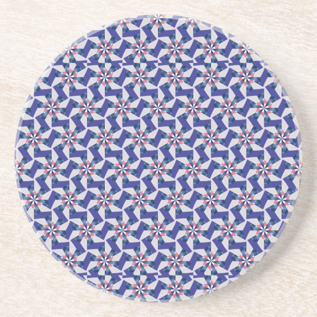 En Grès Motifs géométriques - Dessous de verre à moulinet  (Devant)