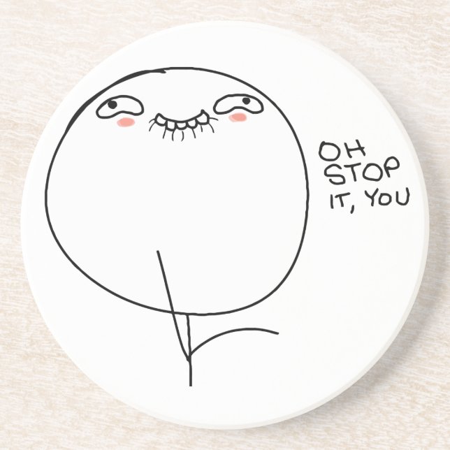 En Grès Oh arrêt il, vous - dessous de verre de prime de (Devant)