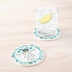 En Grès Oiseau vintage avec Moma et Papa Dessous de verre 