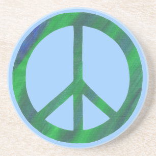En Grès Panneau de Paix Vert Bleu, Dessous de verre
