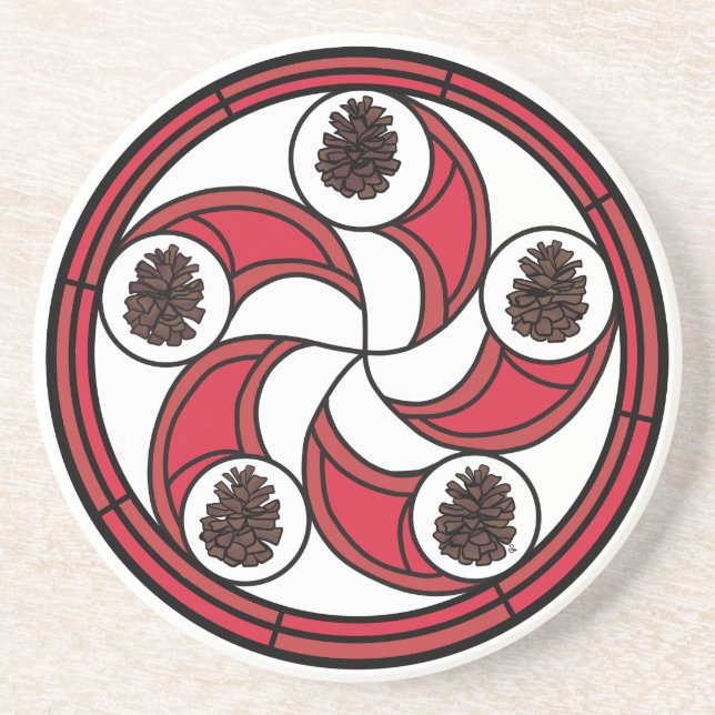 En Grès Panneau hexadécimal Zisa sur un dessous de verre (Devant)