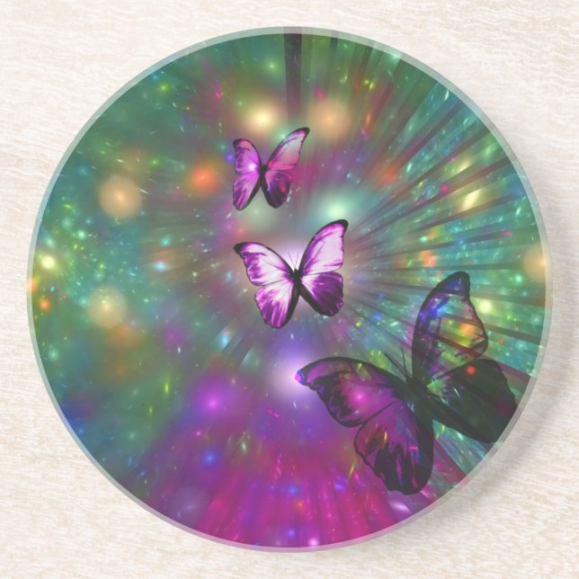 En Grès Papillons pour toujours Dessous de verre (Devant)