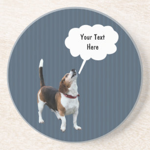 En Grès Parler Beagle mignon chien Dessous de verre de boi