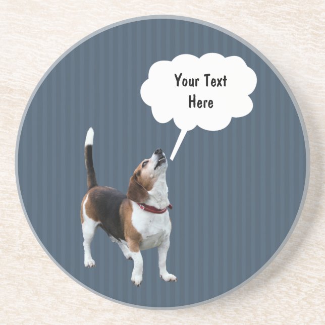 En Grès Parler Beagle mignon chien Dessous de verre de boi (Devant)