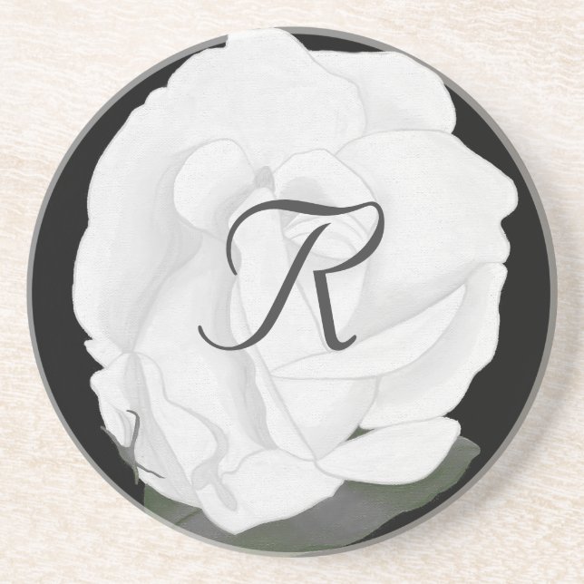 En Grès Personnaliser Dessous de verre de monogramme de ro (Devant)
