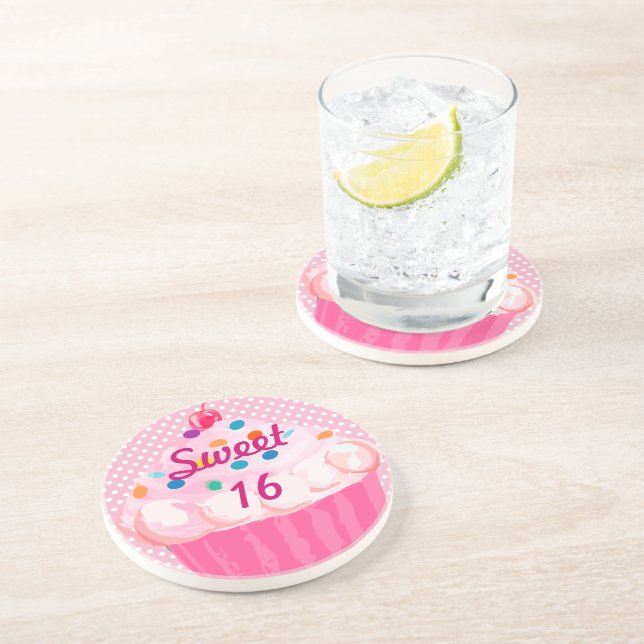En Grès Points doux 16 Dessous de verre Cupcake (Côté)