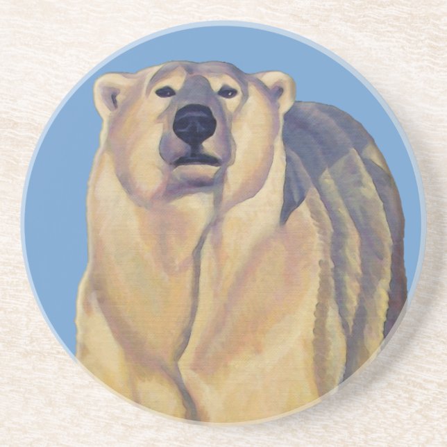 En Grès Polar Ours Art Dessous de verre Faune Art Ours Des (Devant)