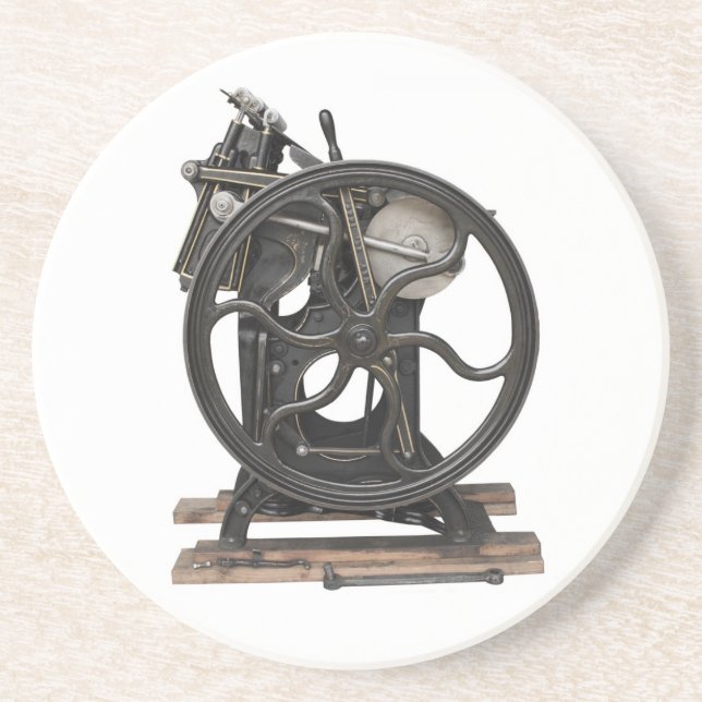 En Grès presse à lettres ancienne du dessous de verre de 1 (Devant)