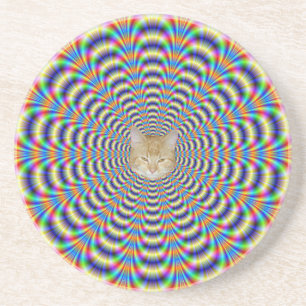 En Grès Pulse à sonnerie psychédélique dessous de verre