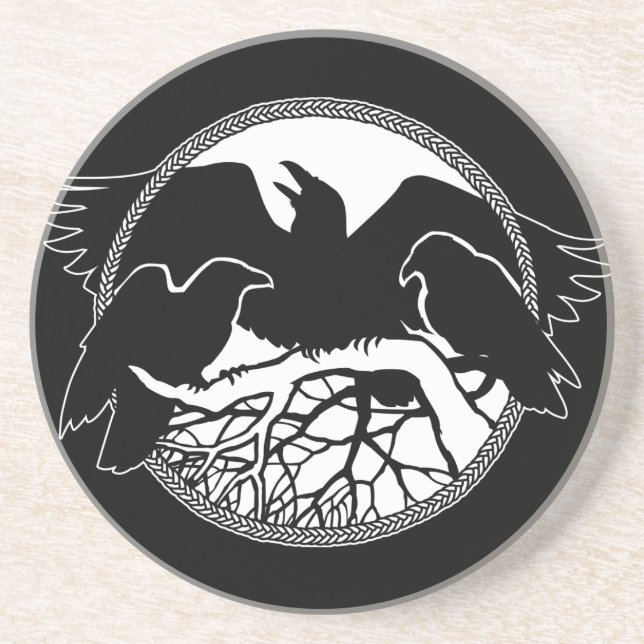 En Grès Raven Dessous de verre Corbeau Cadeau Corbeau & Cr (Devant)
