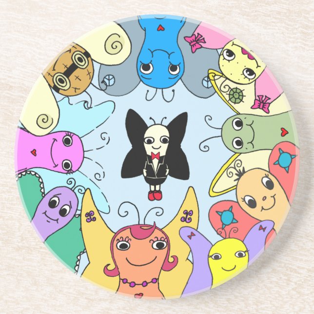 En Grès Rencontrez les dessous de verre de personnes (Devant)