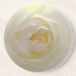 En Grès Rose blanche Dessous de verre Belle décoration Ros