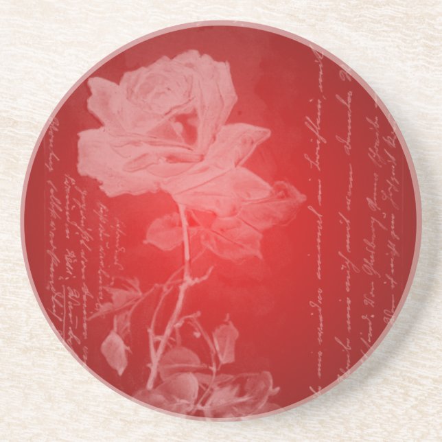 En Grès Rose sur le Dessous de verre Red Valentine (Devant)