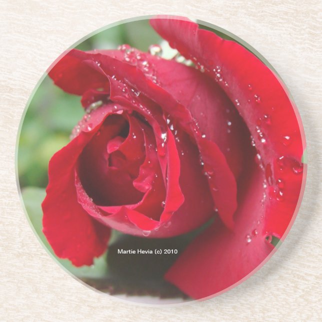 En Grès Roseraie rouge - Dessous de verre (Devant)