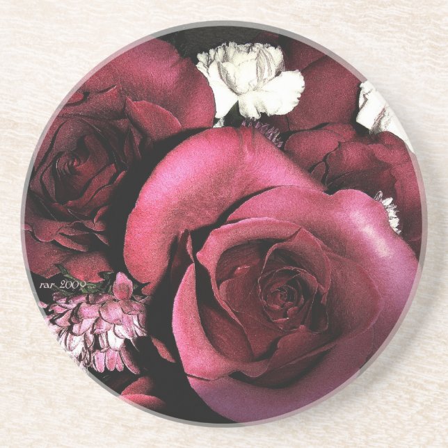 En Grès Roses des dessous de verre de nuit (Devant)