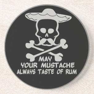 En Grès Rum Mustache dessous de verre couleur personnalisé