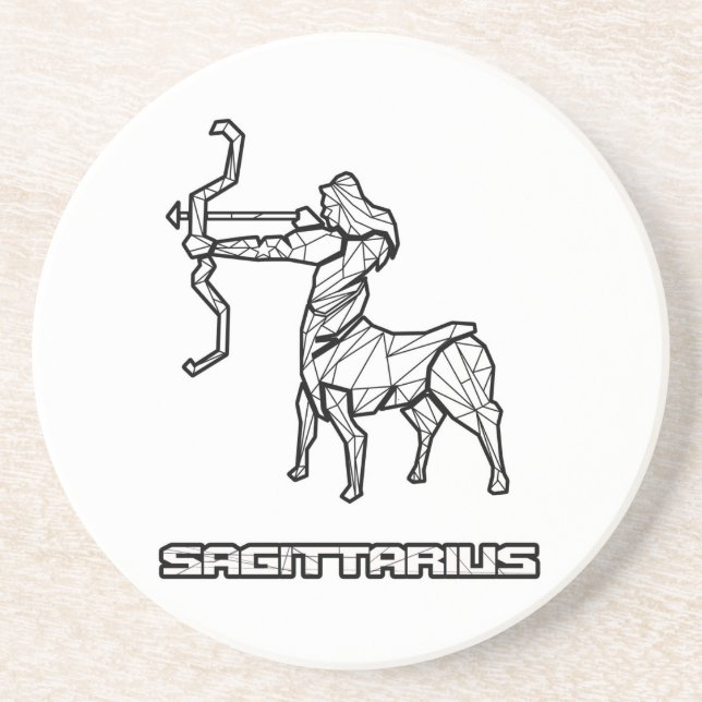 En Grès Sagittarius Dessous de verre des signes zodiaques (Devant)