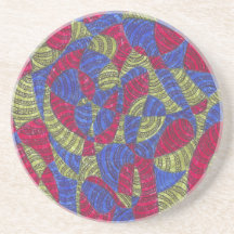 Sahar | Dessous de verre colorés abstraits dessiné