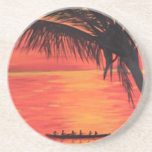 Sandstone Dessous de verre Orange Sunset Canoe Pad