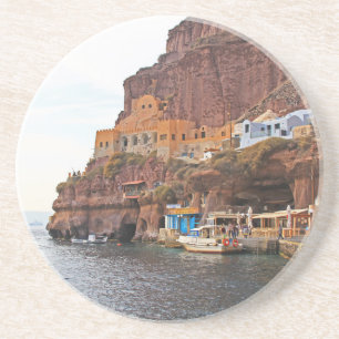 En Grès Santorin Grèce, Pittoresque, Dessous de verre rond