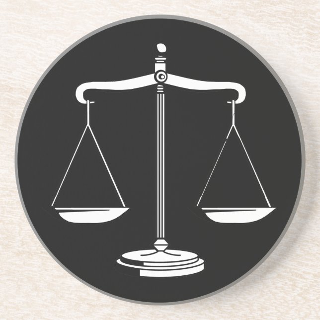 En Grès Scales de justice - Dessous de verre (Devant)