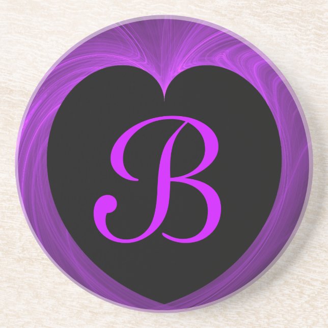 En Grès Série cardiaque fractale-7 — dessous de verre viol (Devant)