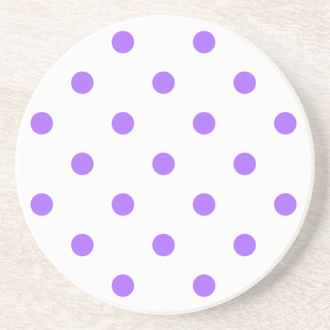 En Grès Série Polka Dot - dessous de verre violet et blanc (Devant)