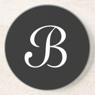 En Grès Série Solid : dessous de verre noir et blanc