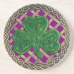 En Grès Shamrock Et Noeuds Celtiques Dessous de verre Viol