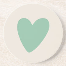 Simple Deafoam Mint Green Heart Dessous de verre e