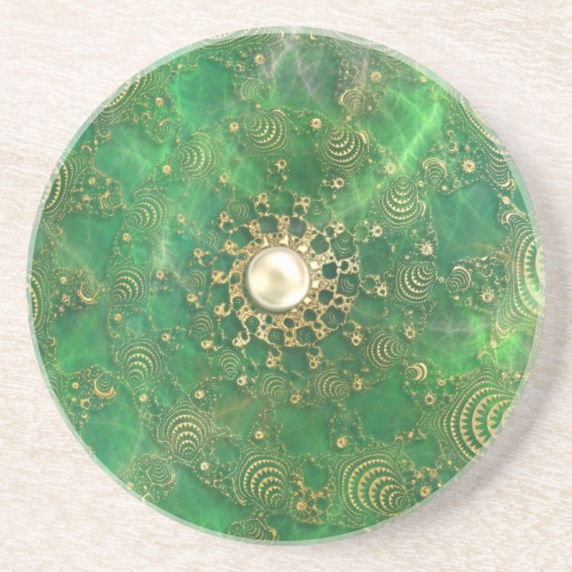 En Grès Sous le Dessous de verre de la mer d'Emeraude (Devant)