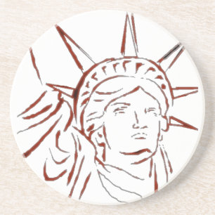 En Grès Statue des dessous de verre de liberté