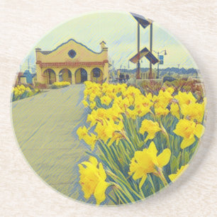 En Grès Stone Dessous de verre Petaluma Gare Daffodiques