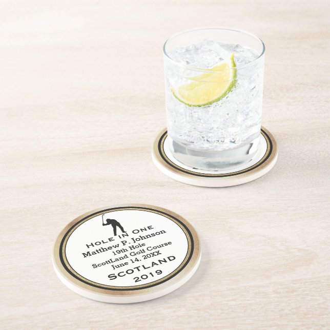 En Grès Tapis de dessous de verre de cabane d'homme person (Côté)