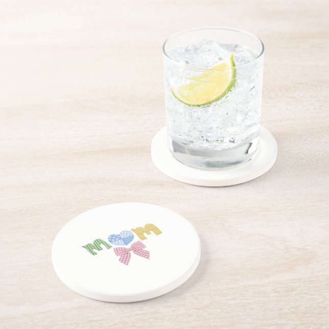 En Grès Tapisserie de dessous de verre pour la fête des mè (Côté)
