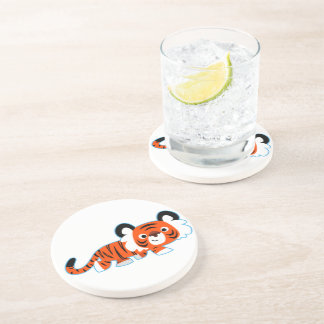 En Grès Tigre de dessin mignon sur le Dessous de verre de 