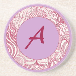 En Grès Tirage de ligne rouge, Dessous de verre de monogra