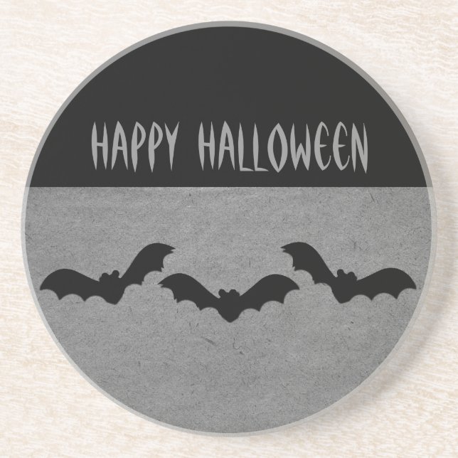 En Grès Trio de chauves-souris Dessous de verre d'Hallowee (Devant)