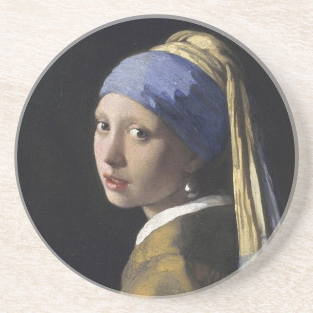 En Grès Une fille avec un Dessous de verre à perles (Devant)