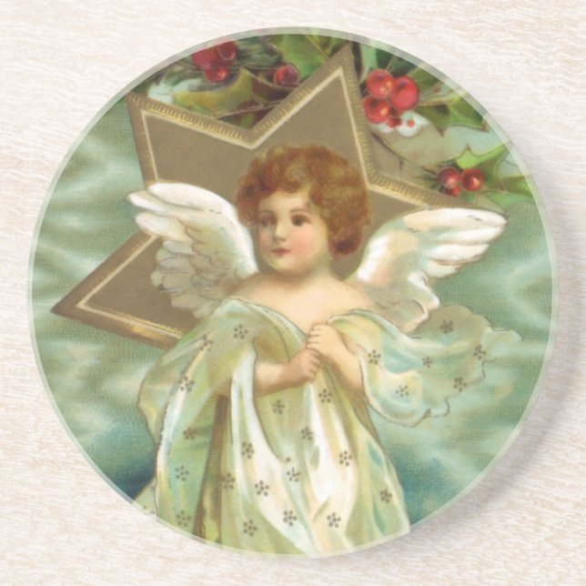 En Grès Vintage Noël Angel Dessous de verre (Devant)