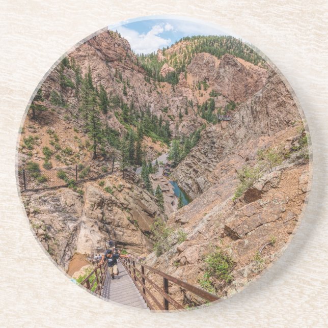 En Grès Vue sur le Dessous de verre Seven Falls Stairs (Devant)